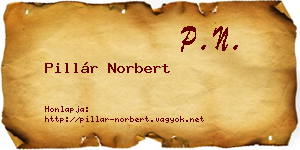 Pillár Norbert névjegykártya